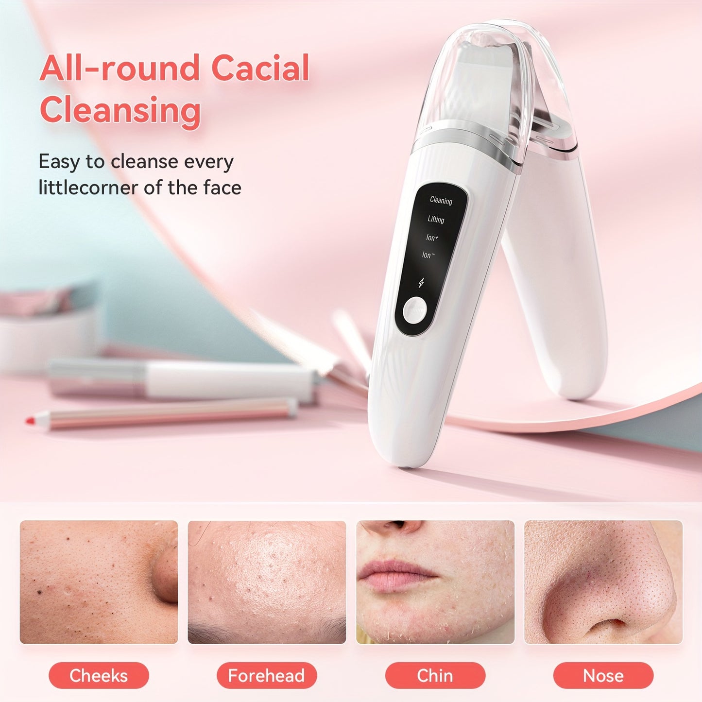 1pc Electric Exfoliating Facial Scraper, Pore Cleaning Spatula, 4 Modes Skin Scraper Cleaner, Facial Pore Scraper, Facial Scraper Cleaner Electric Pore Cleaning Spatula With USB Charger