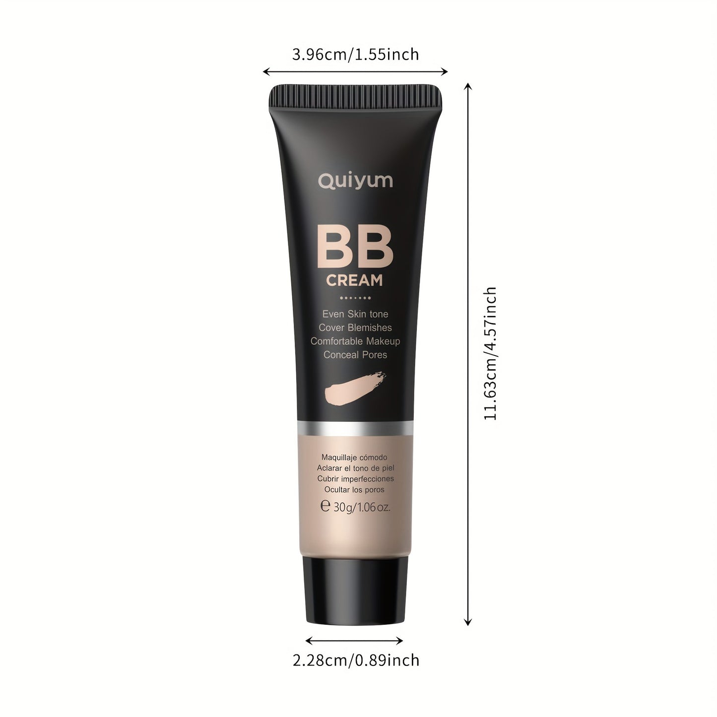 Quiyum BB Cream, Waterproof Long Lasting Pores Concealer, Brighten Skin Tone, Cover Blemishes Make Up Foundation 30g