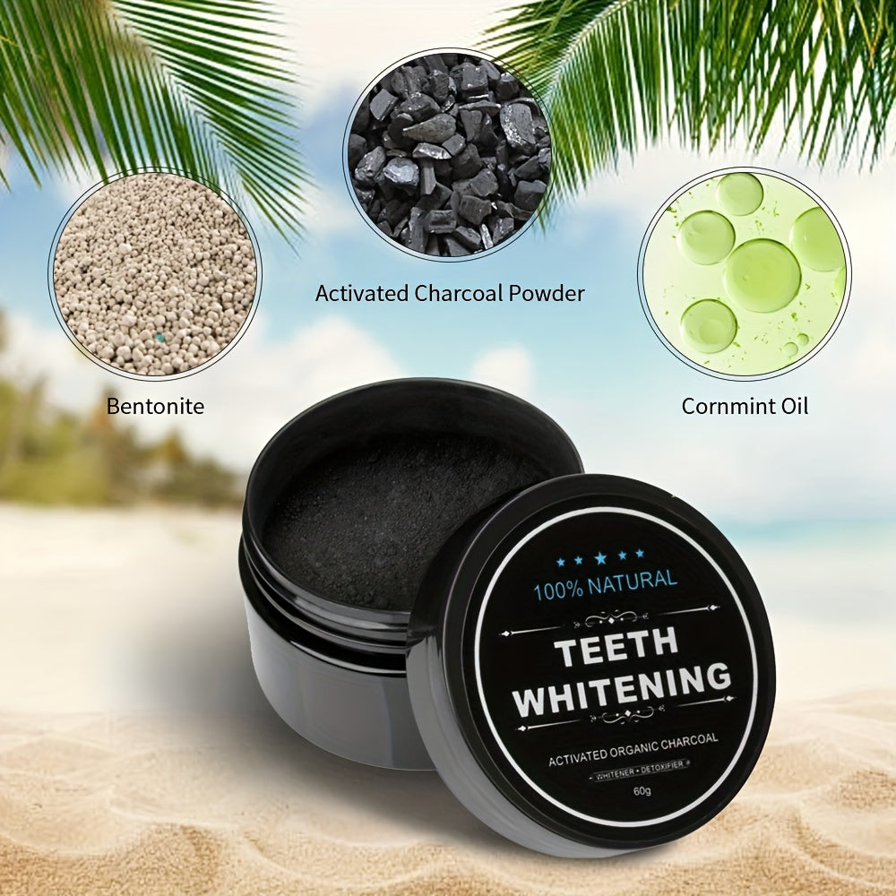 100% Natural Activated Organic Charcoal Teeth Whitening Powder - Deep Clean, Fresh Breath, Suitable for Daily Use