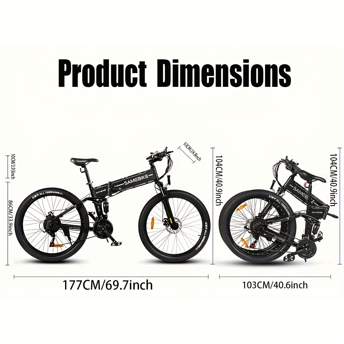 SAMEBIKE Folding Electric Bike | 26x1.95-inch Wear-resistant Tires | 48V 7.8AH Removable Battery | 250W Motor | Disc Brakes | LCD Smart Meter | 80-90km Range, Mountain Bike, Hill Miles E Bike, Folding E Bike, Electric Bike fo