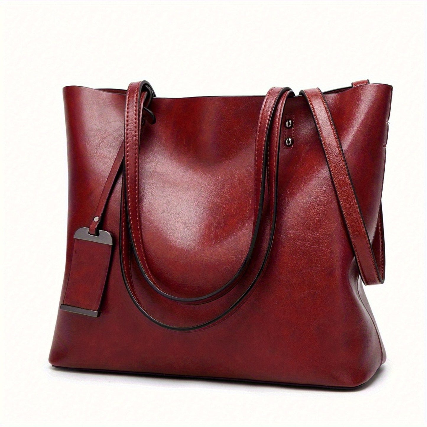 Women's Synthetic Handbag with Laptop Compartment & Detachable Strap - Golden-Tone Hardware, Zipper Closure, Spacious Work Bag for Travel, Business Meetings, Everyday Use - Available in Brown, Black, Red, Pink, Navy, Burgundy