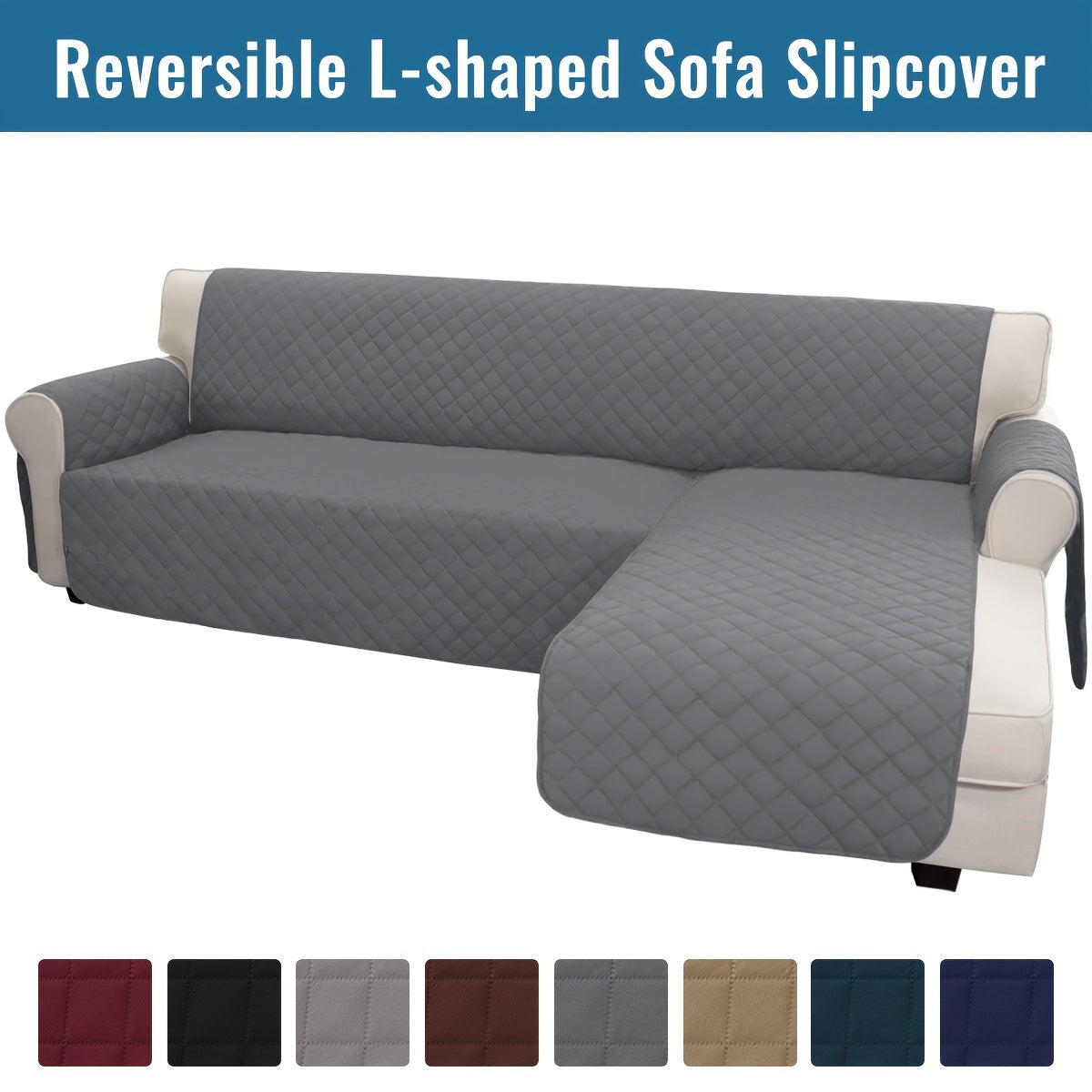 1pc Brushed Spring Polyester Two-Tone Double-Sided Chaise Lounge Cushion, Universal Sectional Sofa Cover for Left And Right Chaise.