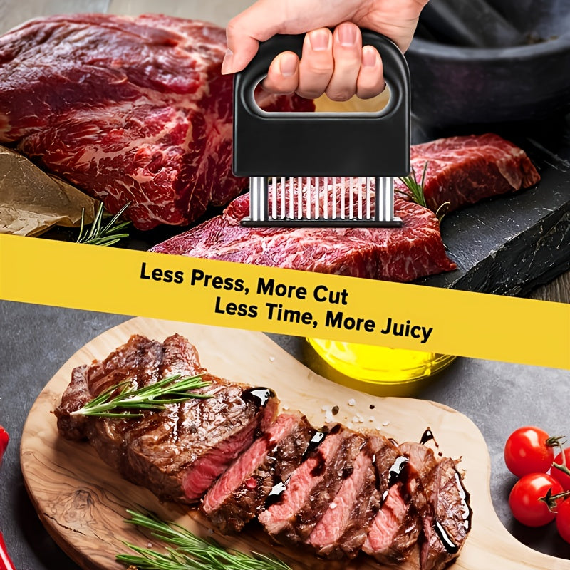 1pc Household Multifunctional Stainless Steel Meat Tenderizer, 48 Pine Needles Meat Tenderizer - a Must for Meat Marinating! Highly Efficient Meat Tenderizer, One-Click to Create Delicious Tender Meat, a New Choice of Kitchen
