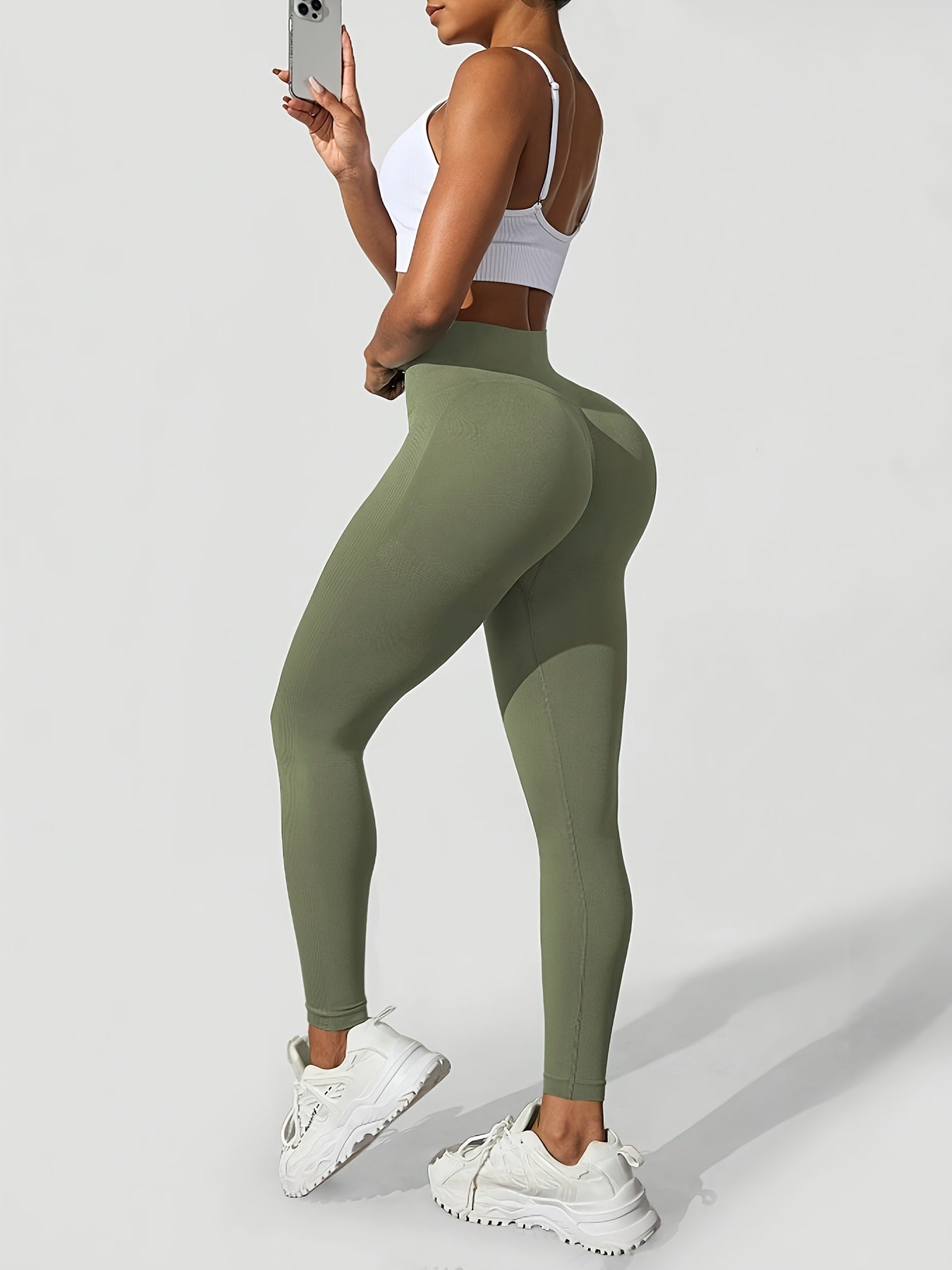 Seamless High-Waisted Yoga Pants for Women - Tummy Control Butt-Lifting 4-Way Stretch Workout Leggings, Moisture-Wicking Quick-Dry Fitness Running Gym Casual Wear, All-Season Machine Washable, Seamless Design, Durable Legging