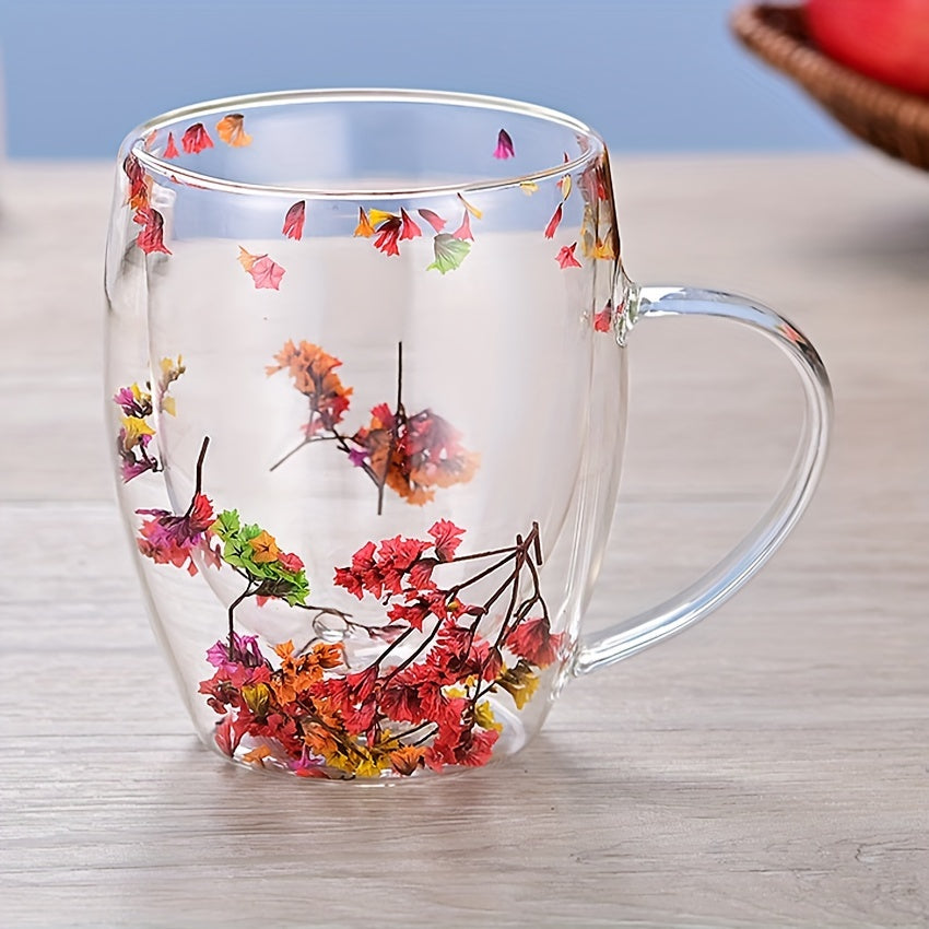 350ml, Double-layer Glass Coffee Mug, Clear Water Cup For Cappuccino Tea Espresso Latte, Hot Beverages Glasses, Birthday Gift For Women Her