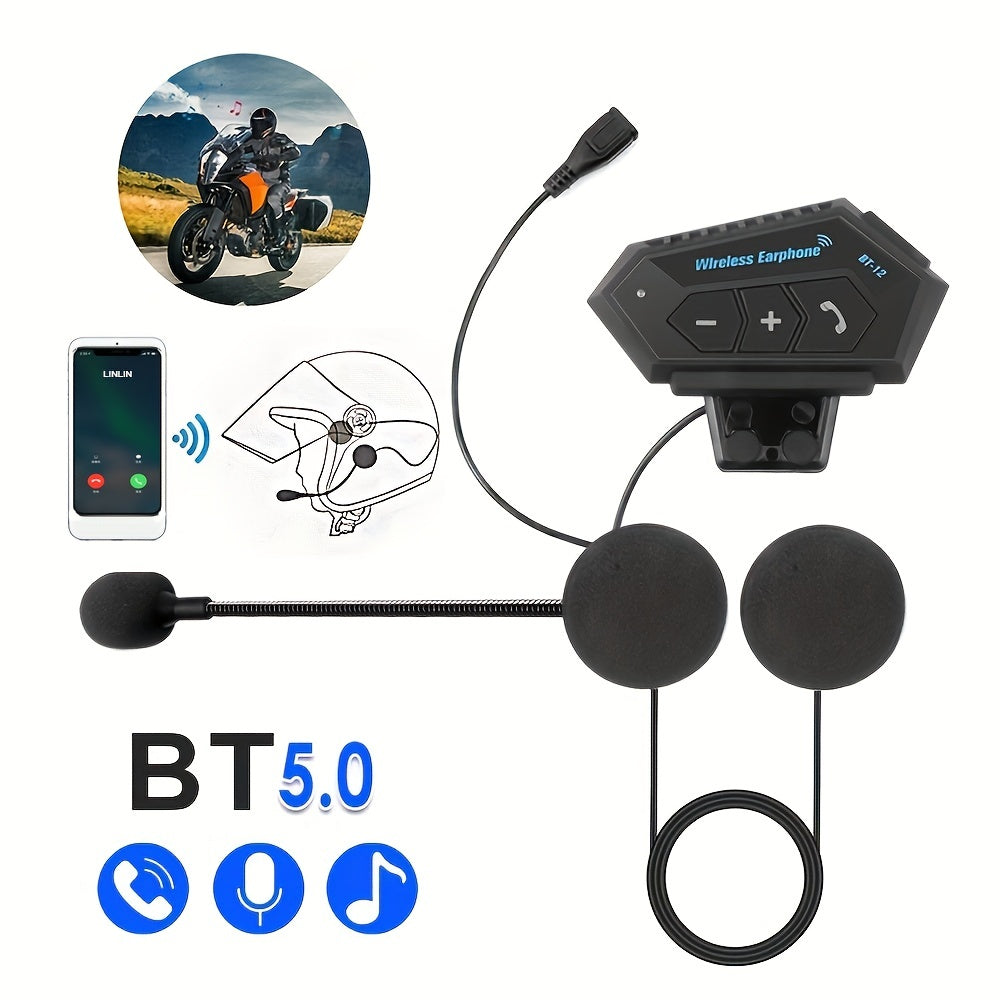 Motorcycle Wireless Helmet Headset Hands-free Call Kit Stereo Anti-interference Music Player Speaker