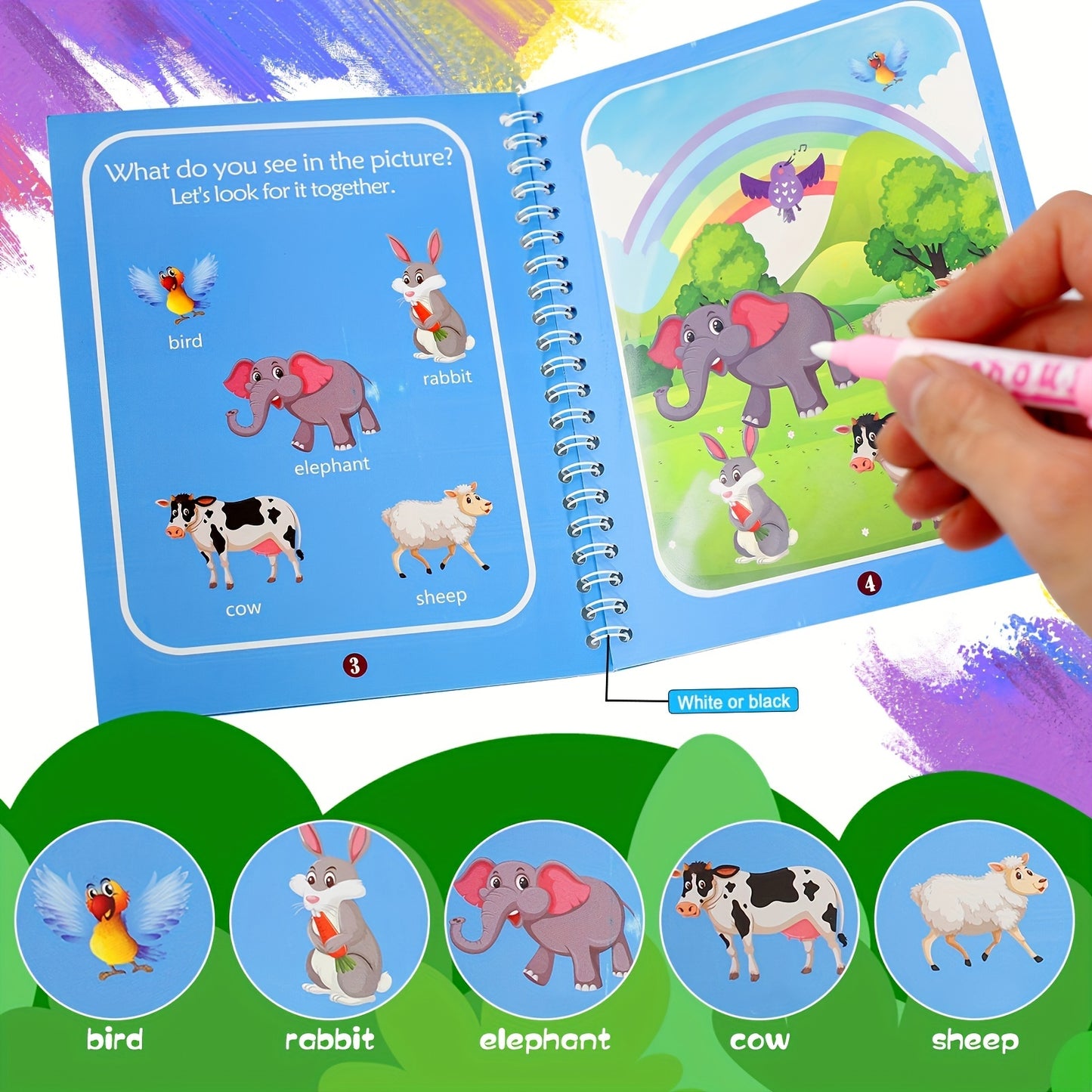 1pc Reusable Coloring Book Drawing Book Painting Drawing Toys Toys For Christmas Halloween Gifts Easter Gift