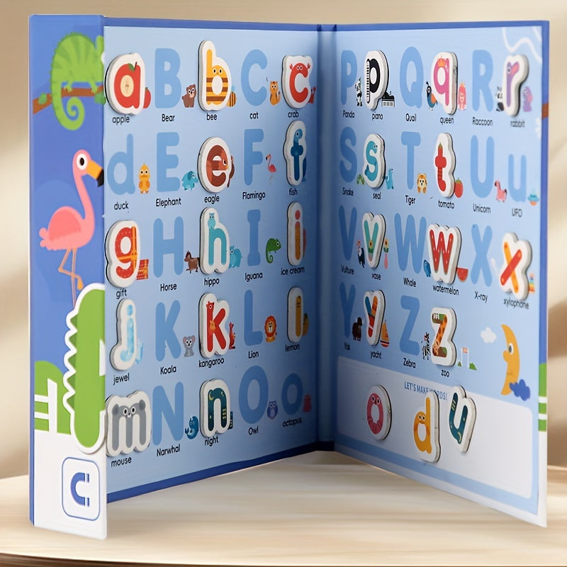 Magnetic Alphabet Puzzle Book: Colorful ABC Learning Set for Preschoolers, Fridge Magnets for Ages 3-5. Flashcards