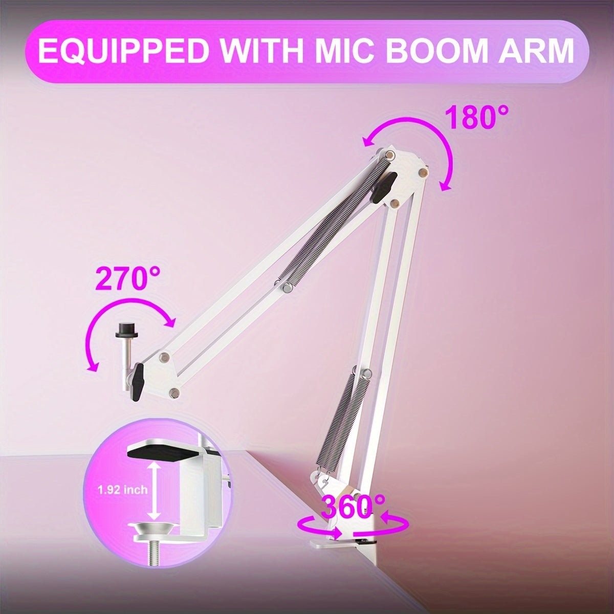 ZealSound Professional USB Gaming Microphone Kit, Podcast Condenser Mic with Boom Arm and RGB Light, Plug&Play Microphones for Streaming, PC, Computer Eid Al-Adha Mubarak