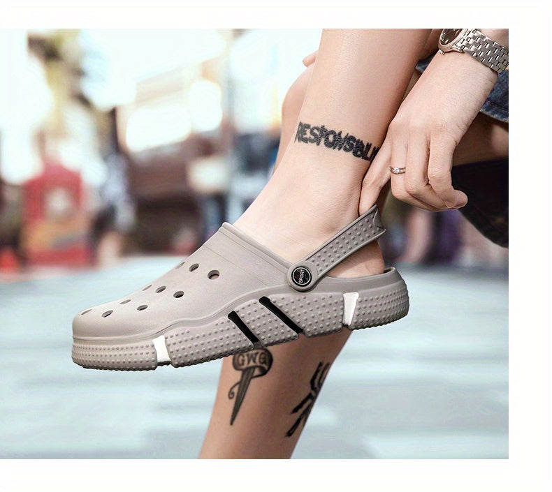 Unisex Clogs, Garden Shoes, Lightweight Non Slip Slides Slippers, Casual Hollow Out Beach Sandals, adult's footwear
