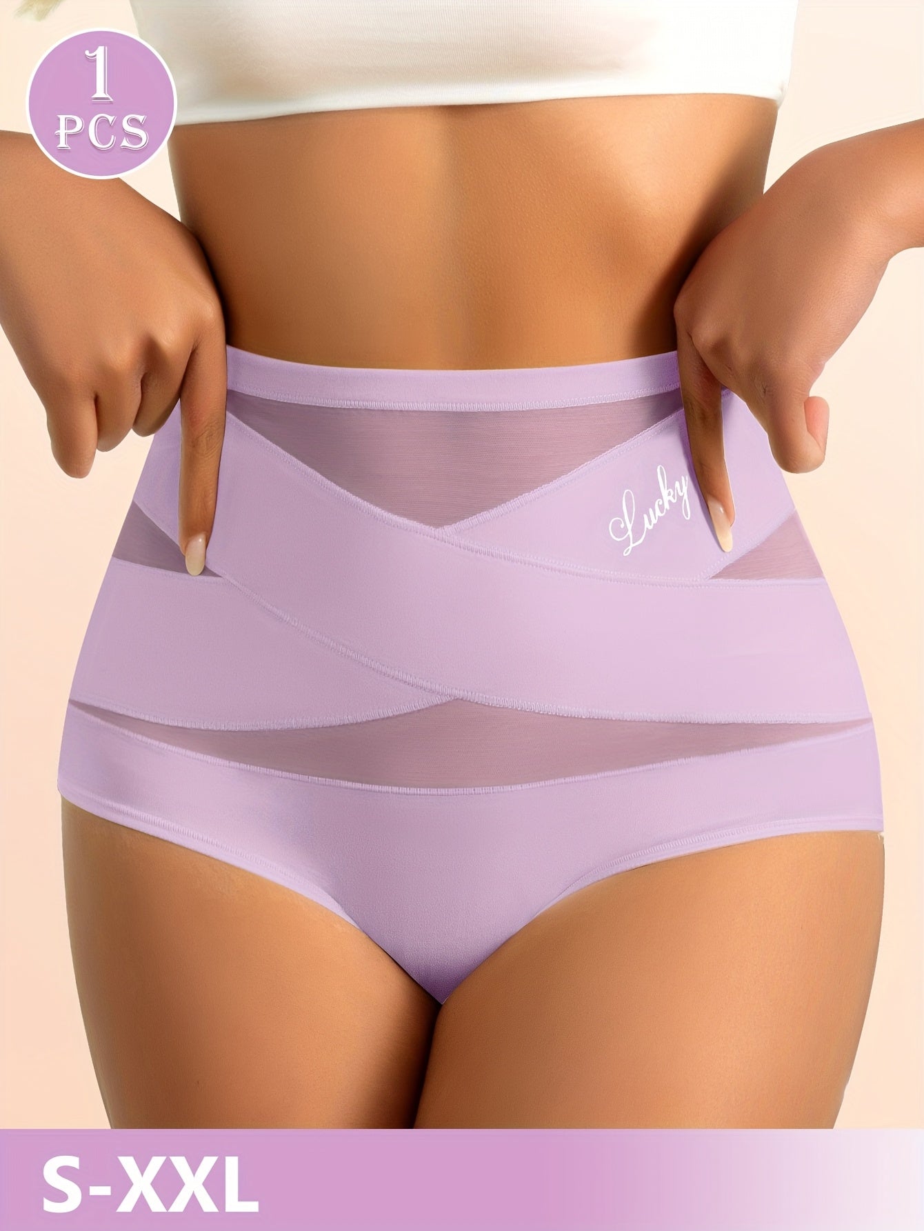 MIOTAN Women's High-Waisted Seamless Tummy Control Butt-Lifting Underwear - Breathable Ice Sliky Fiber Mesh with Cross-Over Design, Size S-XL (XS to XXL), Gym Apparel | Minimalist Style | Highelasticity Material, Tummy Contro