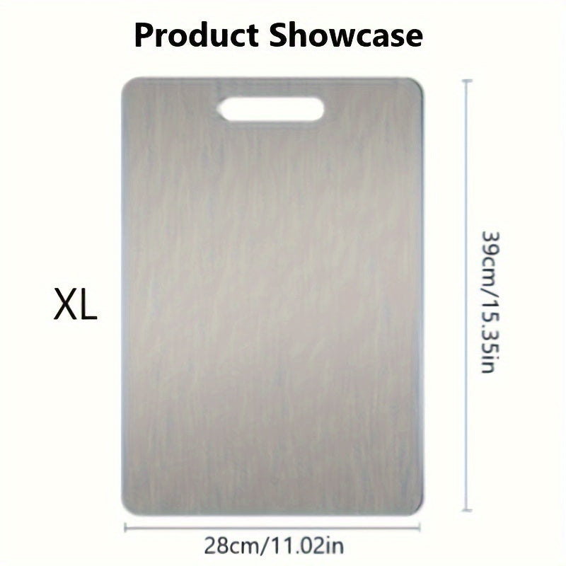 A Set of 1 Mini/Small/Medium/Large Stainless Steel Cutting Boards, Suitable for Home Kitchens And Convenient for Camping. These Durable And Corrosion-Resistant Boards Are Useful Kitchen Tools And Accessories.