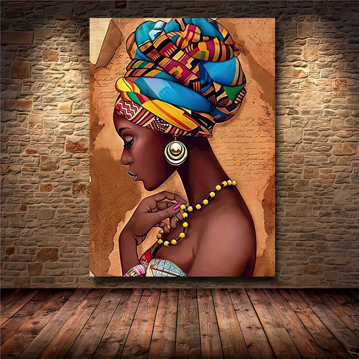 1pc African Art Woman Painting Prints On Canvas, Beauty Girl, Scandinavian Posters, Wall Art Picture, For Living Room/bedroom Decor