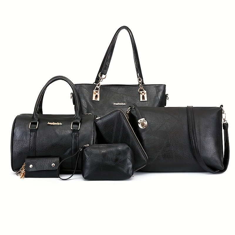 Women's Bags Six-piece Pu Cross-over Bag Single Shoulder Bag Handbag Big Bag