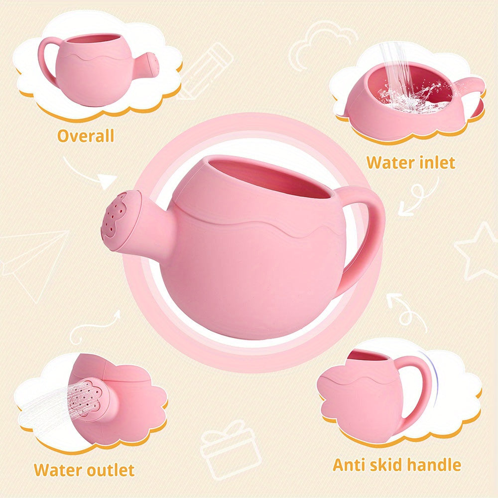 Silicone Watering Can Toys ( Lightweight with Handle) Easy to Grasp for Youngsters - Perfect for Bathing, Beach and Garden Play, Sprinkler Toy to Play with, Beach Gardening Toys, Safe and Fun Water Play Toys for Youngsters En