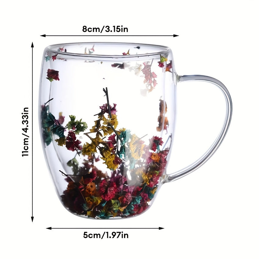 350ml, Double-layer Glass Coffee Mug, Clear Water Cup For Cappuccino Tea Espresso Latte, Hot Beverages Glasses, Birthday Gift For Women Her
