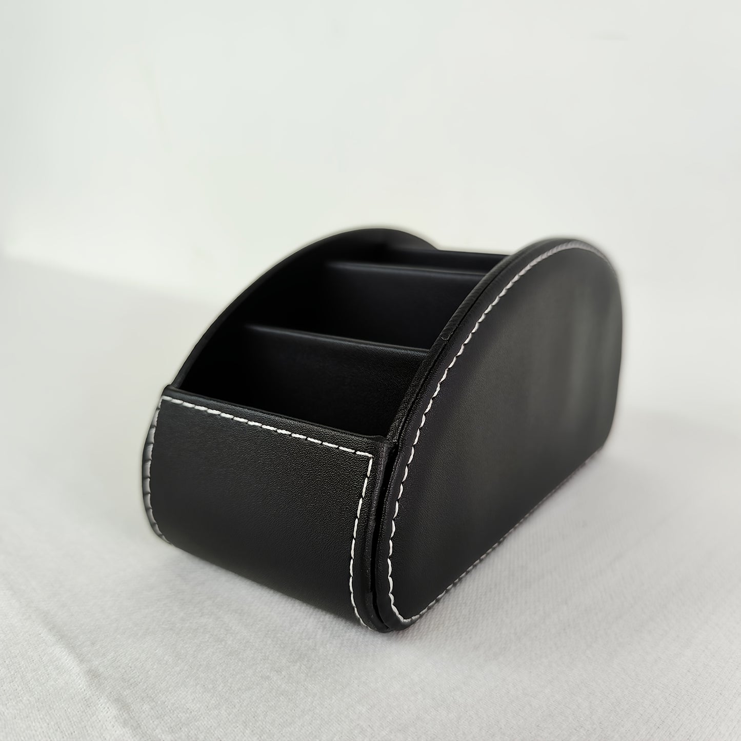 1pc Faux Leather Remote Control Holder - a Desktop Storage Box with 5 Compartments, Suitable for Organizing And Decorating Your Desk, Ideal for TV Remotes/Media Controllers/Office Supplies, a Home Open Storage Box, And a Hous
