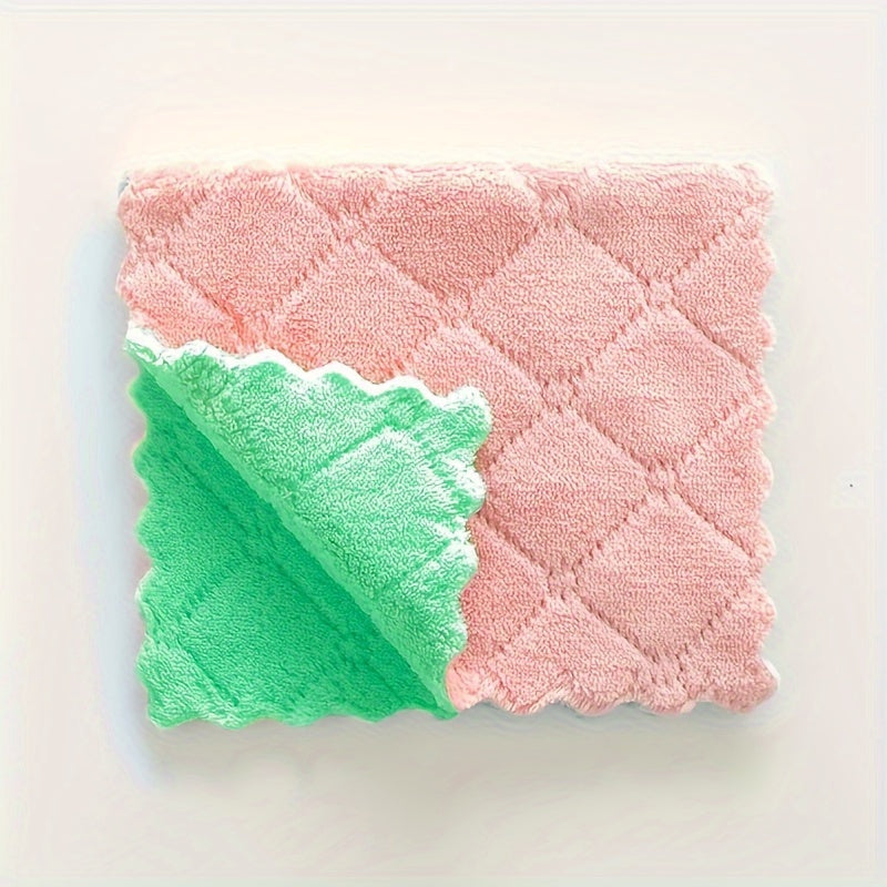 10pcs, Microfiber Towel, Absorbent Kitchen Cleaning Cloth, Non-stick Oil Dish Towel, Rags, Napkins, Tableware, Household Cleaning Towel