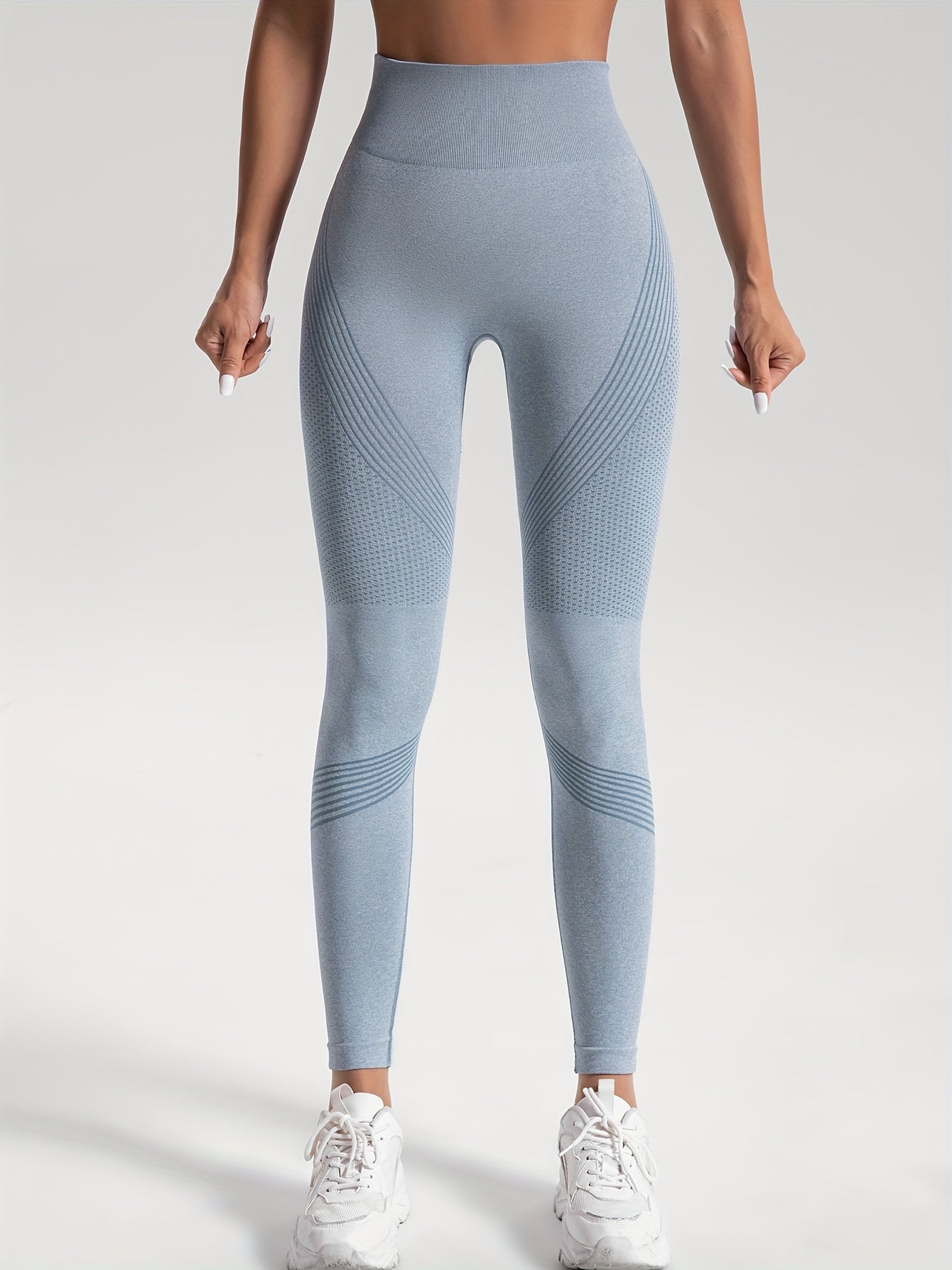 Seamless Knit Tight High Stretch Long Pants, Sports Yoga Fitness Running Trousers, Women's Leggings