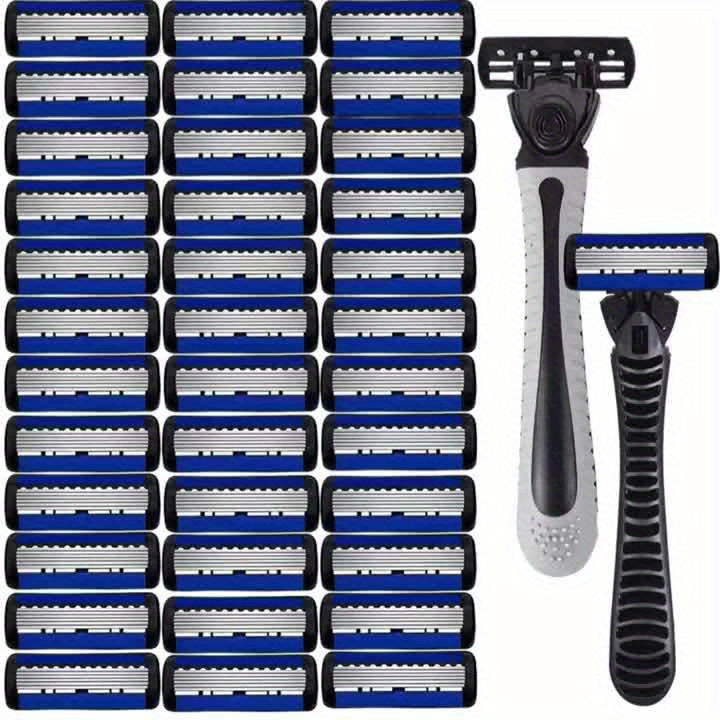 Men's Manual Razor, 6-layer Blades Razor, Non Slip Handle, Classic Men's Shaving Tools For Daily Use
