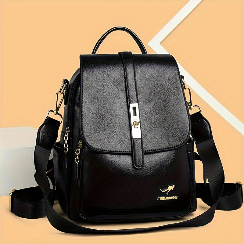 Vintage Anti-Theft Backpack Purse, Preppy College School Daypack, Women'S Casual Travel Commute Knapsack
