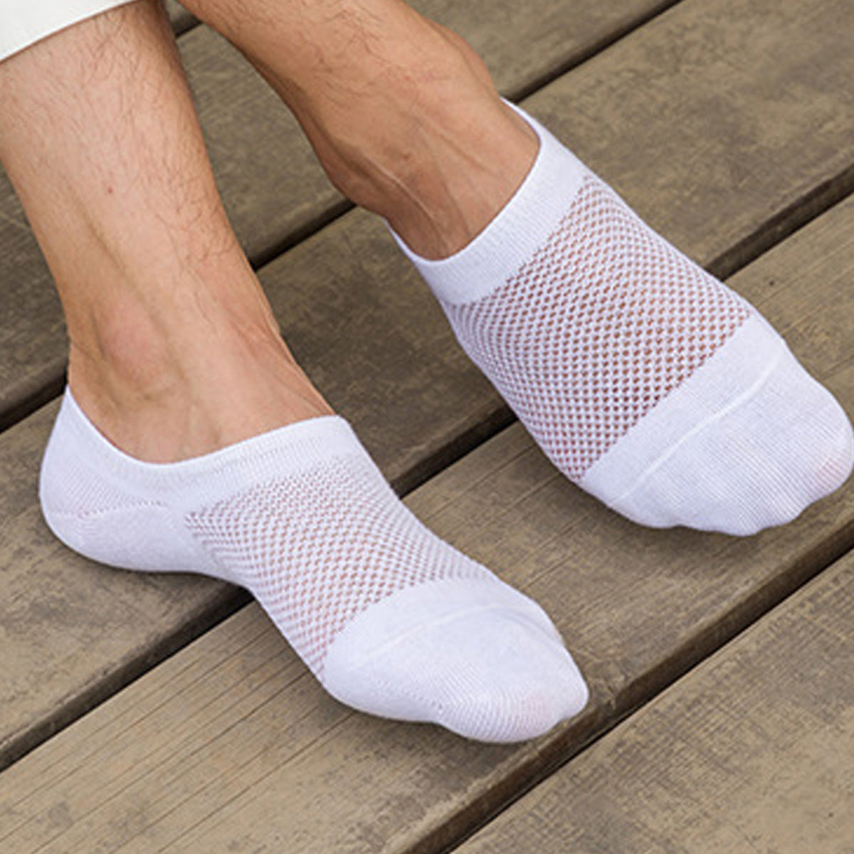 3pairs Men's Solid Pointelle Socks