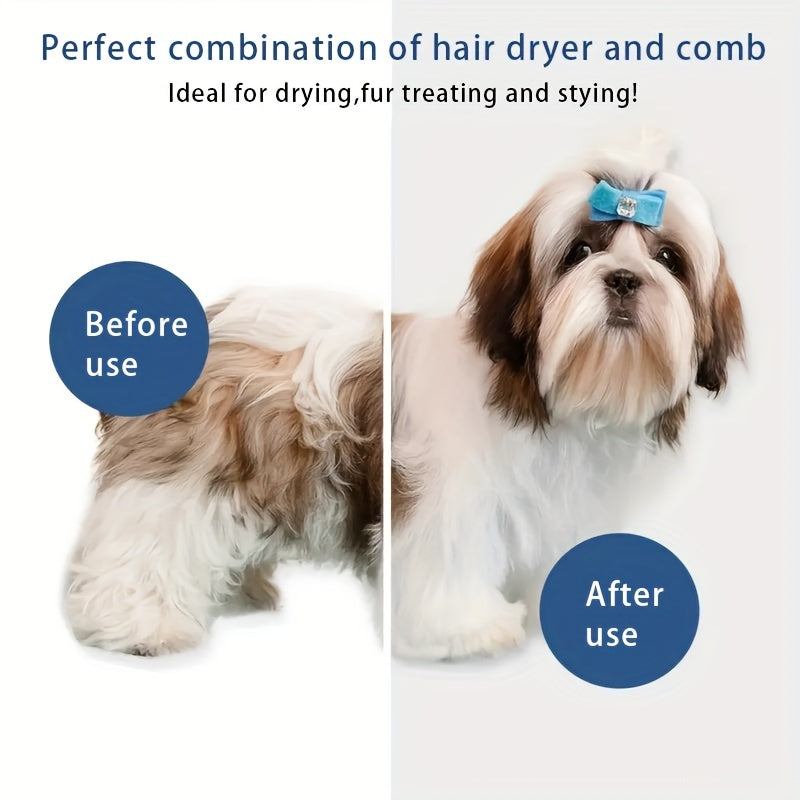 Pet Grooming Blow Dryer for Cats And Dogs, 3 Speed Wind Control, 3 Blowing Modes, 220-240V with Type C Plug, No Battery Required, Professional Pet Hair Remover Comb, Cat And Dog Fur Brush, Pet Beauty Styling Tool