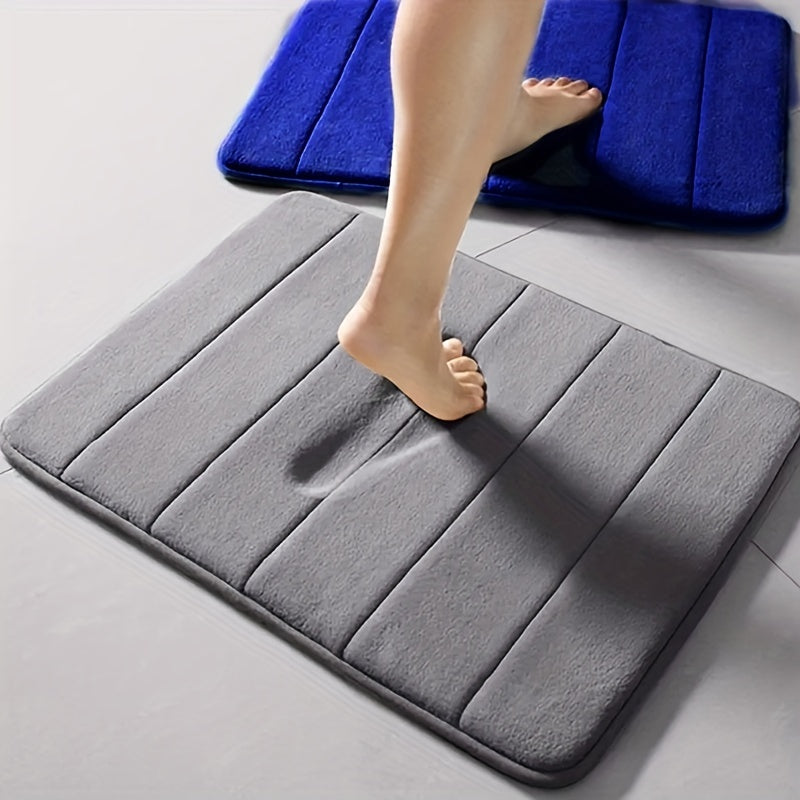 1pc Soft and Comfortable Bathroom Memory Foam Mat with Quick Absorption and Anti-Slip Properties, Bathroom Decor, Bathroom decorations, bath rug, kitchen Area Rugs, Laundry, bedrooom, shower, indoor mat