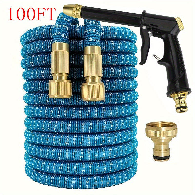 1 Roll, New Retractable Water Hose Car Wash Flowers Magic Hose Magic Water Hose Home Car Wash Garden Hose 3 Times Retractable Spray Gun