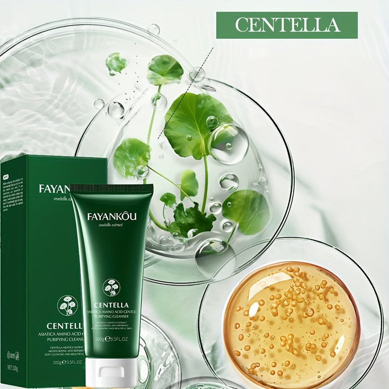 Centella Asiatica Amino Acid Facial Cleanser 100g - Gentle, Deep Cleansing & Moisturizing for Smooth, Radiant Skin | Oil Control, Hyaluronic Acid Infused, Fragrance-Free