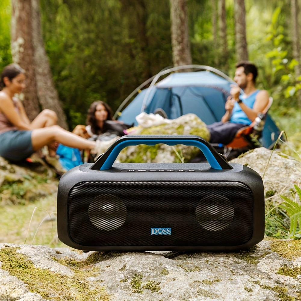 DOSS Extreme Boom S Portable Speaker, Wireless 5.3 with 60W Stereo Sound, Rich Bass, IPX6, 25H Playback Time, TWS, LED Lights, Suitable for Camping, Beach, Pool Outdoor Speakers - 507S