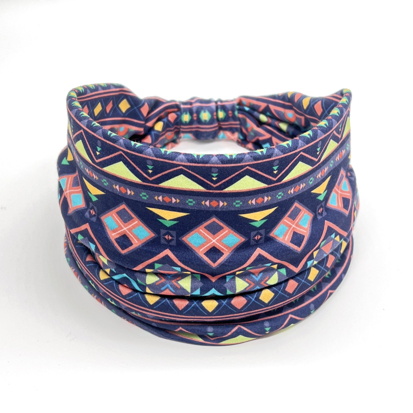 1pcs Stylish African Printed Boho Headband for Women - Stretchy Yoga Running Turban Hair Accessory