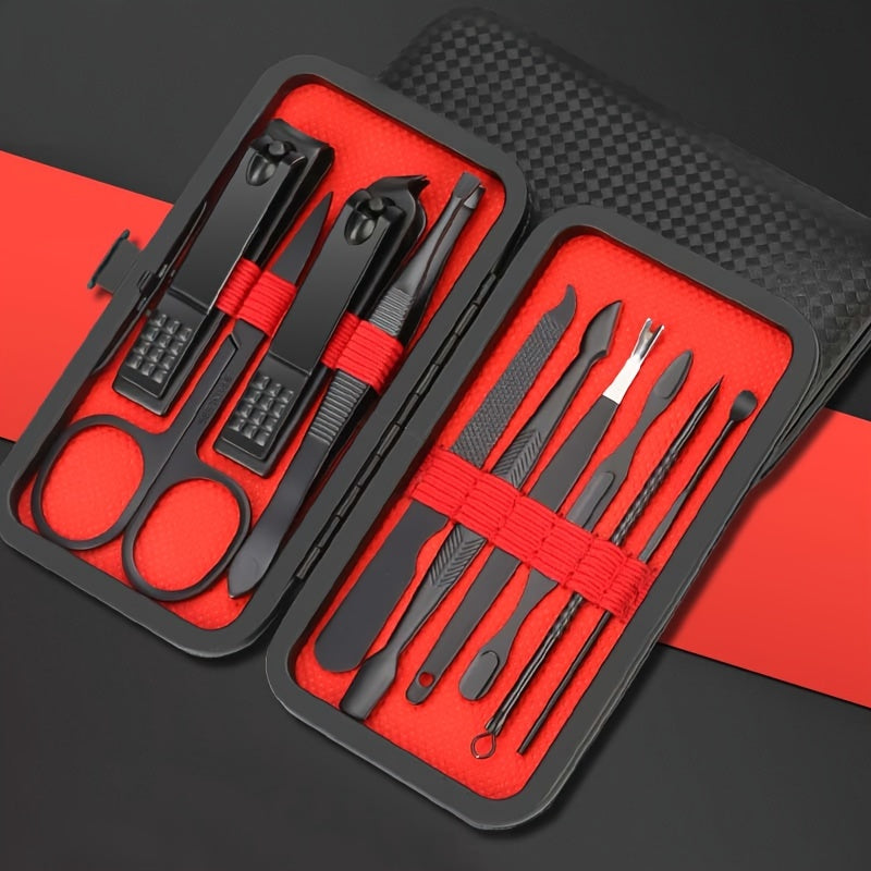 10/24pcs Nail Clippers Set Full Set, Black Nail Clippers Set, Ultra Sharp Sturdy Nail Clippers, Professional Nail Clippers, Pedicure Care Tools, Toenail Clippers, Nail Trimmer For Men And Women
