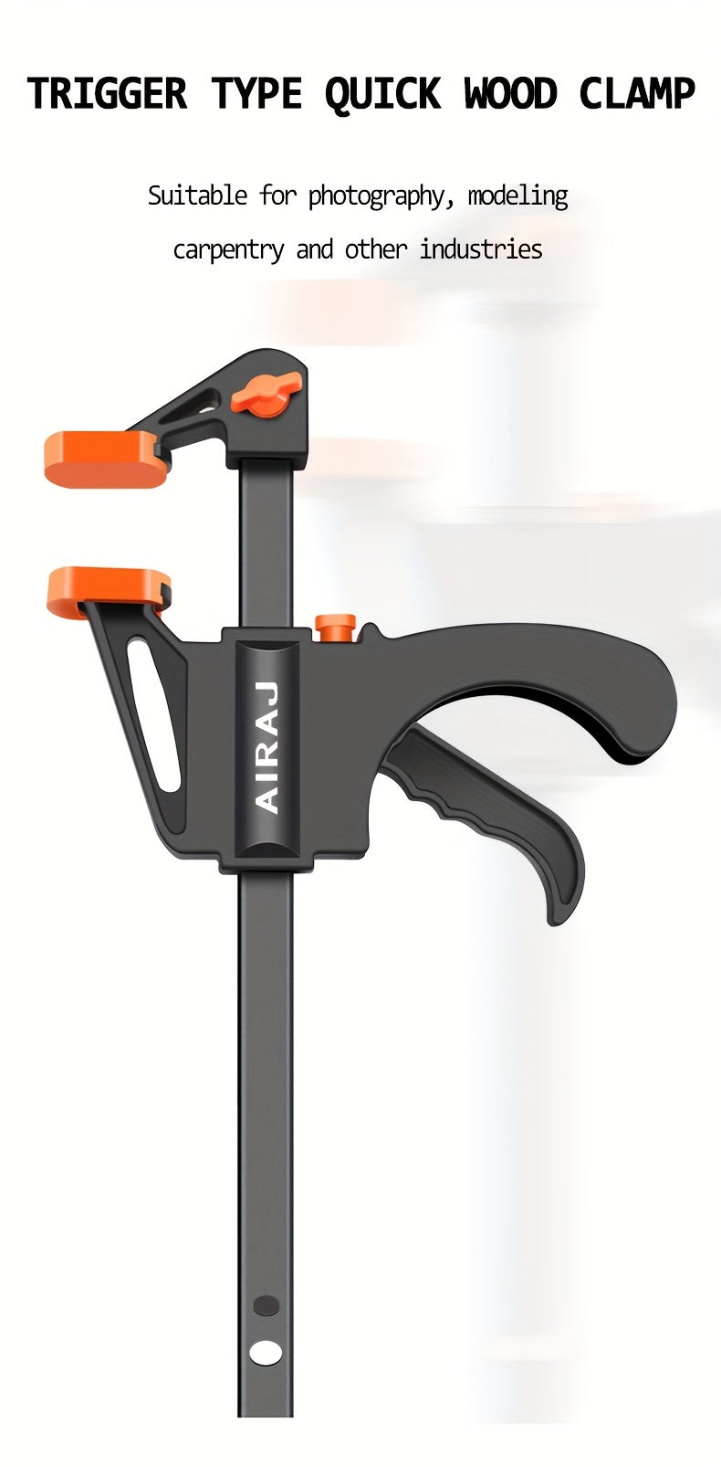 2/5pcs AIRAJ 10.16 Cm Woodworking Clips F Clamp Clip Hard Grip Quick Ratchet Release DIY Carpentry Hand Vise Tools