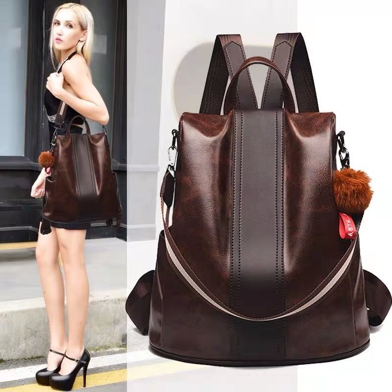 Women's Synthetic Leather Backpack Anti-Theft Large Capacity Bookbag with Adjustable Padded Shoulder Straps, Golden-Tone Hardware (Burgundy/Love-Themed) - Elegant Synthetic Leather Handbag for Travel,, College, Gift for Wife/
