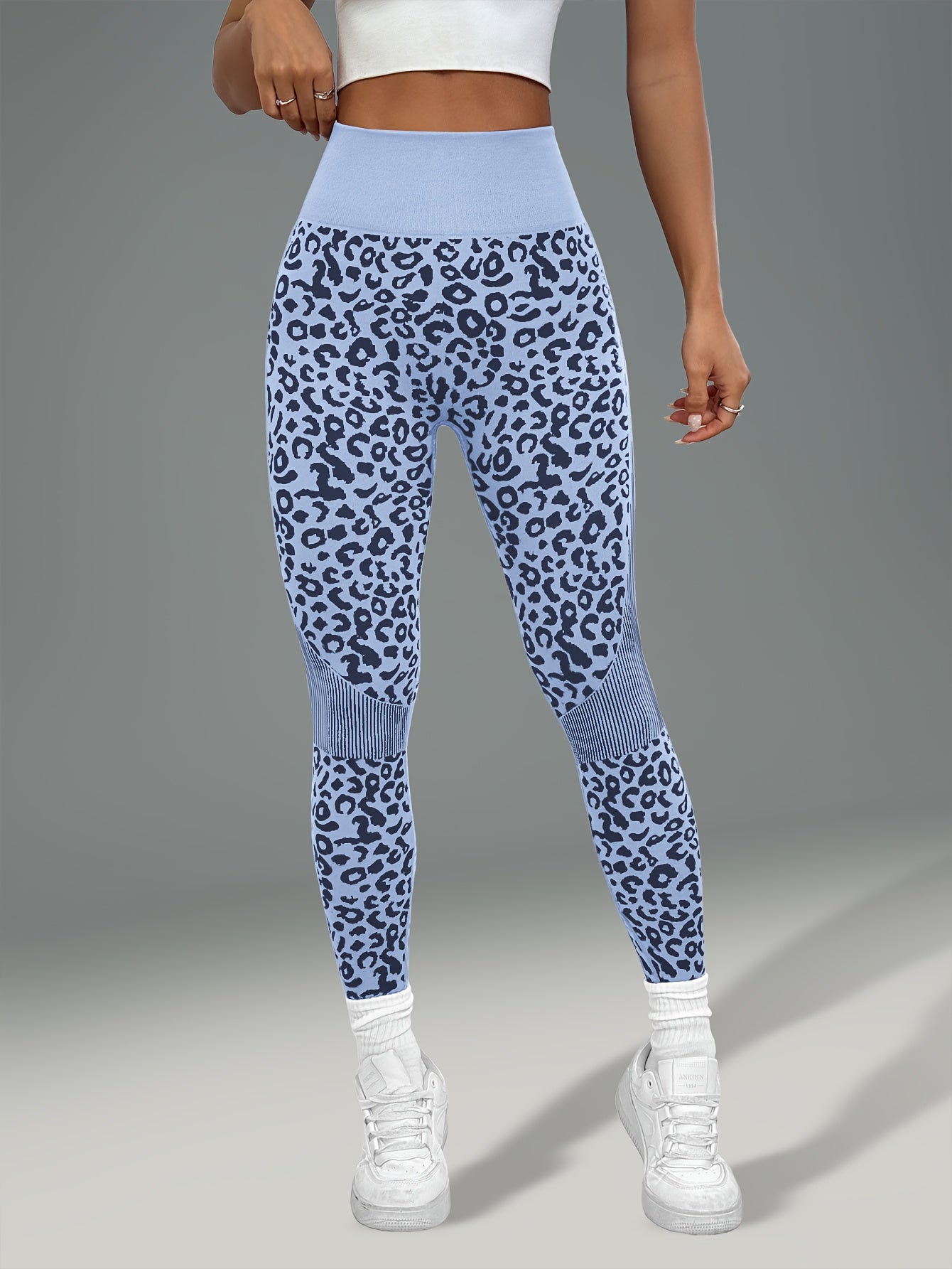 Women'S Leopard Print Yoga Pants - Non-Slip Workout Leggings with Elastic Waistband, Stretchy & Breathable Gym Pants for Yoga, Running, Casual Attire - All-Season Fitness Leggings in Pink & Leopard Print - Non-Slip Grip Activ
