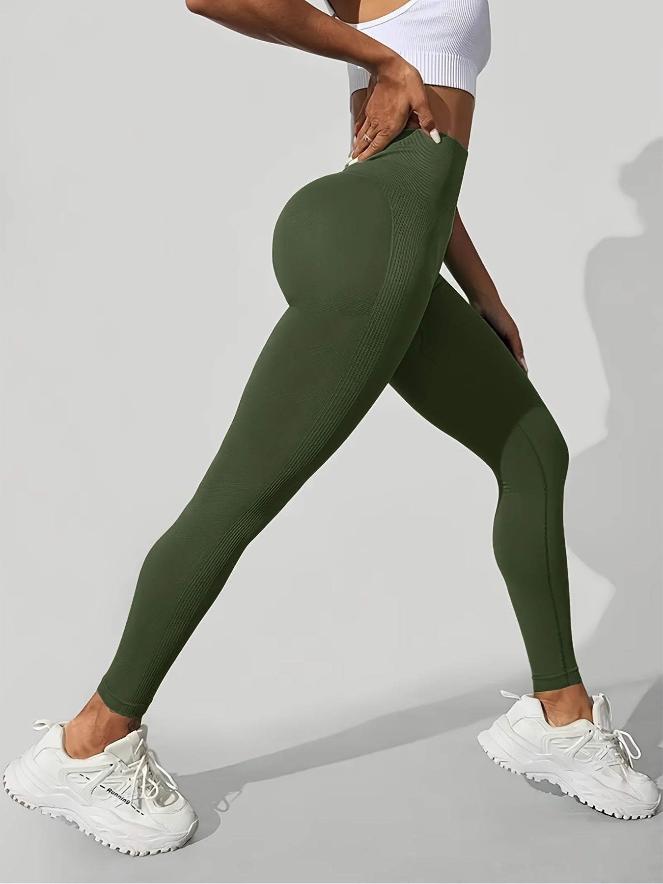 Seamless High-Waisted Yoga Pants for Women - Tummy Control Butt-Lifting 4-Way Stretch Workout Leggings, Moisture-Wicking Quick-Dry Fitness Running Gym Casual Wear, All-Season Machine Washable, Seamless Design, Durable Legging