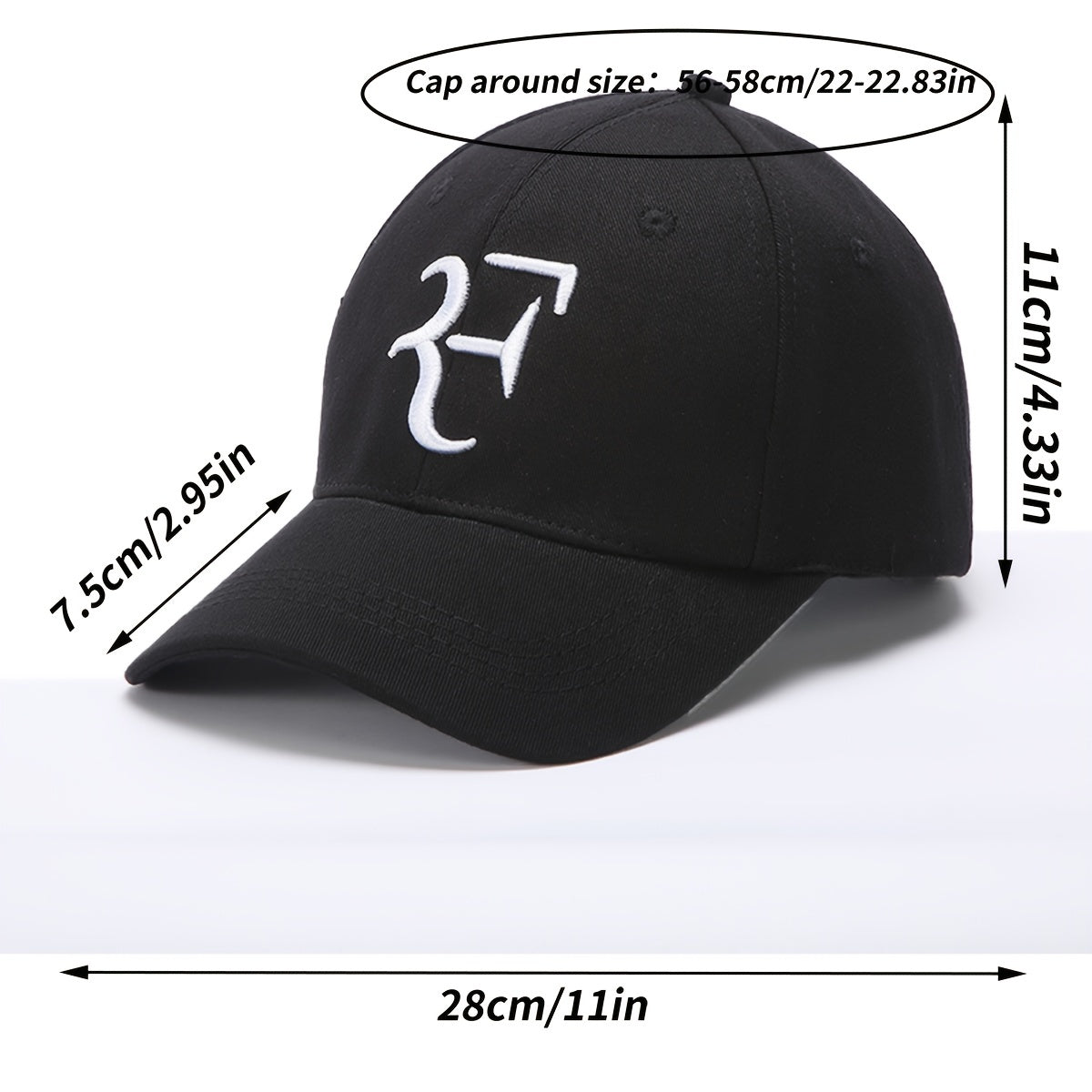 Fashion European And American F Letter Embroidery Baseball Cap Tennis Star  Sports Peaked Cap Simple For Men And Women