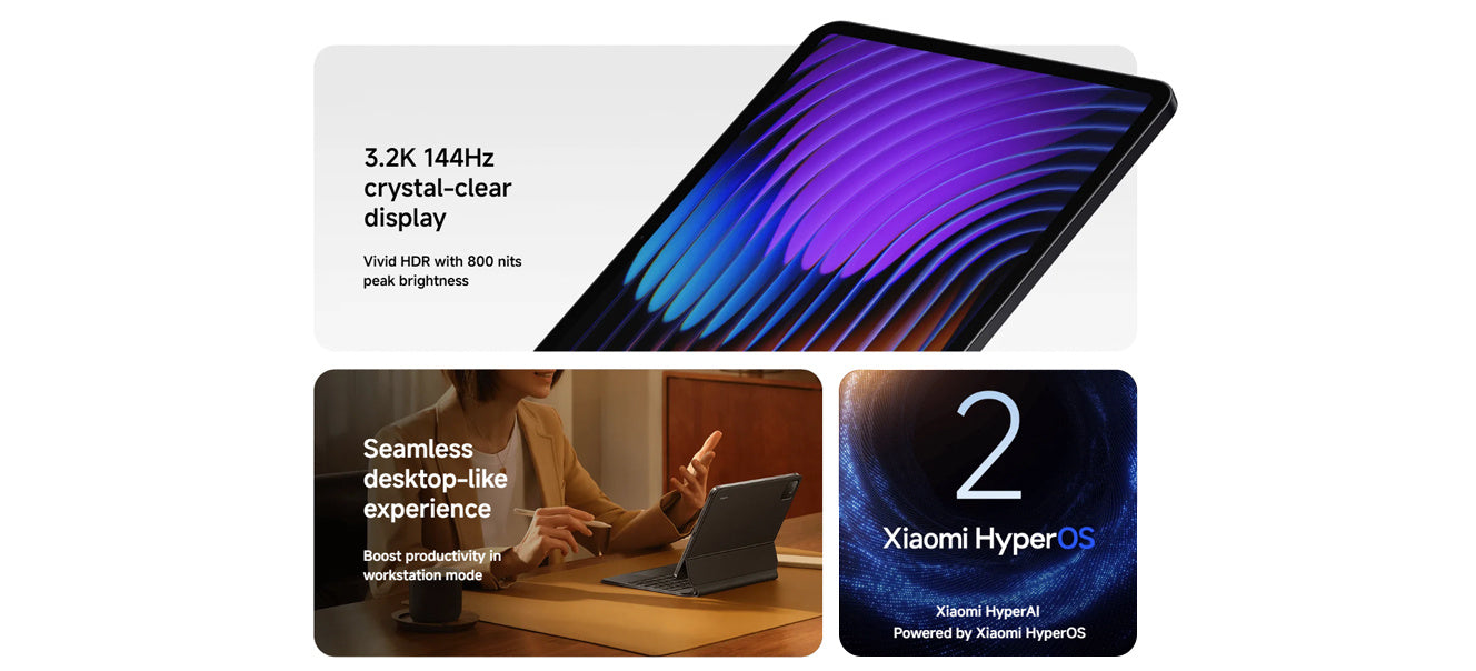 Xiaomi Pad 7 WiFi Tablet 8850mAh Battery 144Hz 11.2'' Screen Quad Speakers Tablet 45W turbo charging Dolby Vision, Wireless Communication, Type-C Port Charging, Android LCD Display, Rechargeable Battery