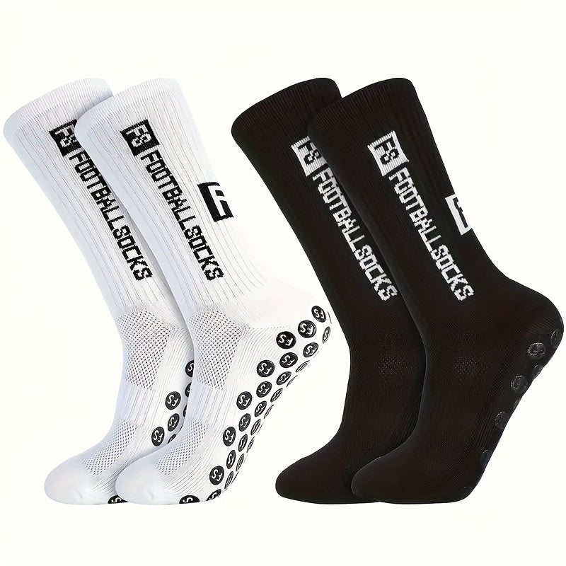 2/6/10/20 Pairs Men'S Thickened Moisture-Wicking Breathable Soccer & Basketball Training Socks - Non-Slip Grip, Cushioned Arch & Heel Support, Sweat-Resistant, Soft Elastic Athletic Socks For Outdoor Sports, Gym, Football Mat