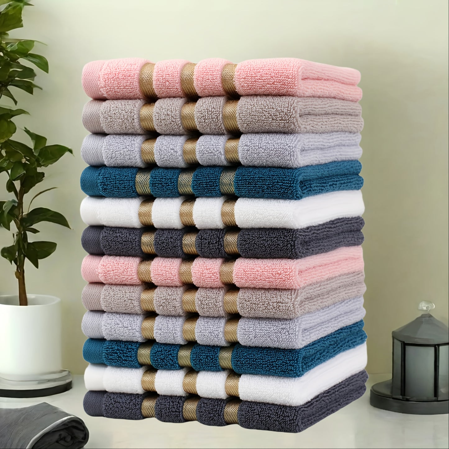 Conjunto de Toalhas 100% Algodão Golden Square – 12 Peças