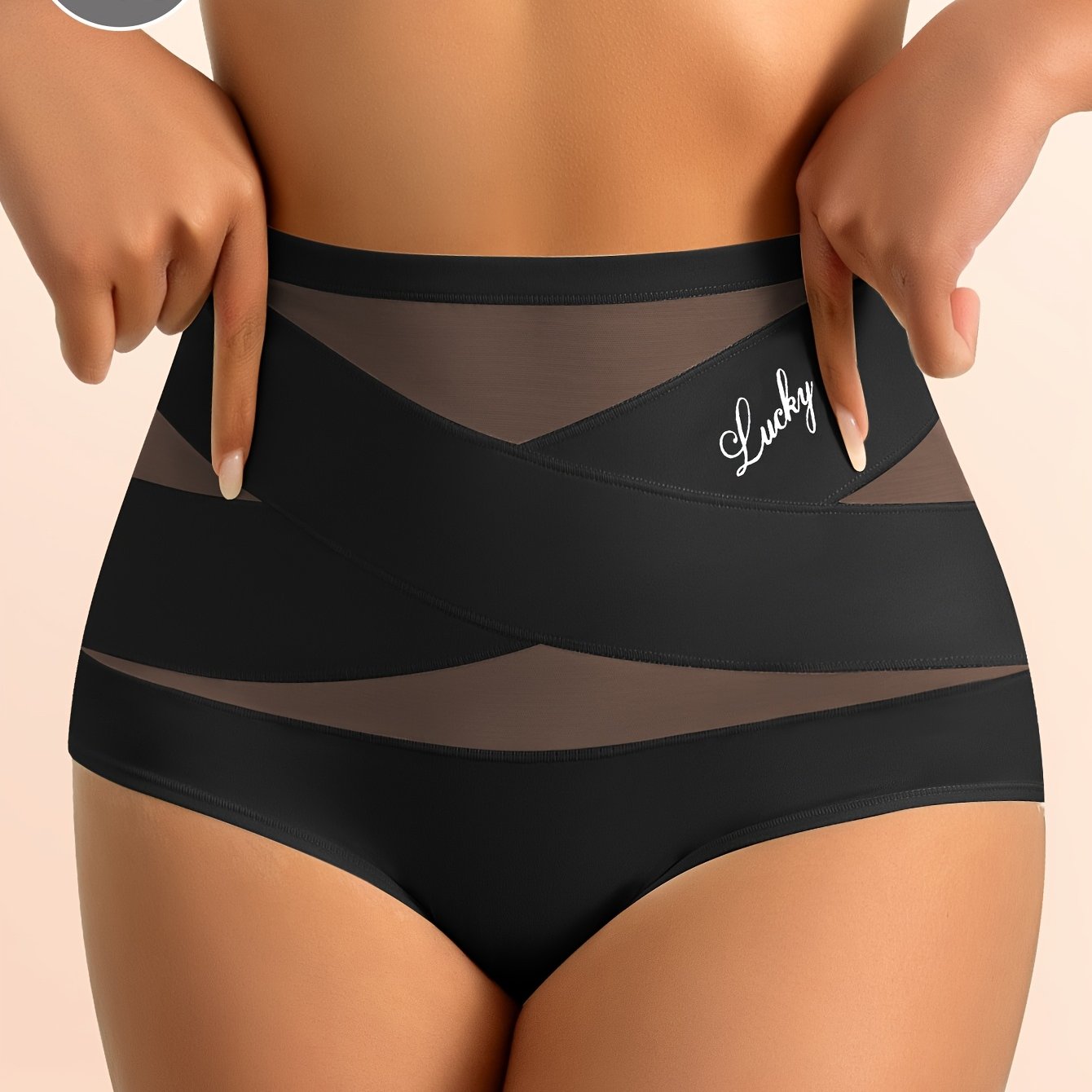 MIOTAN Women's High-Waisted Seamless Tummy Control Butt-Lifting Underwear - Breathable Ice Sliky Fiber Mesh with Cross-Over Design, Size S-XL (XS to XXL), Gym Apparel | Minimalist Style | Highelasticity Material, Tummy Contro