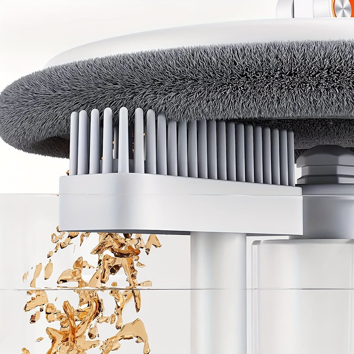 Joybos Spin Mop and Bucket System with Hands-Free Self-Cleaning, Heavy-Duty Metal Construction, 3 Mop Heads (Flat, Corner, Heavy-Duty), Dual Compartment Bucket - Quick-Dry Microfiber Pads for Hardwood, Tile, Vinyl, Laminate F