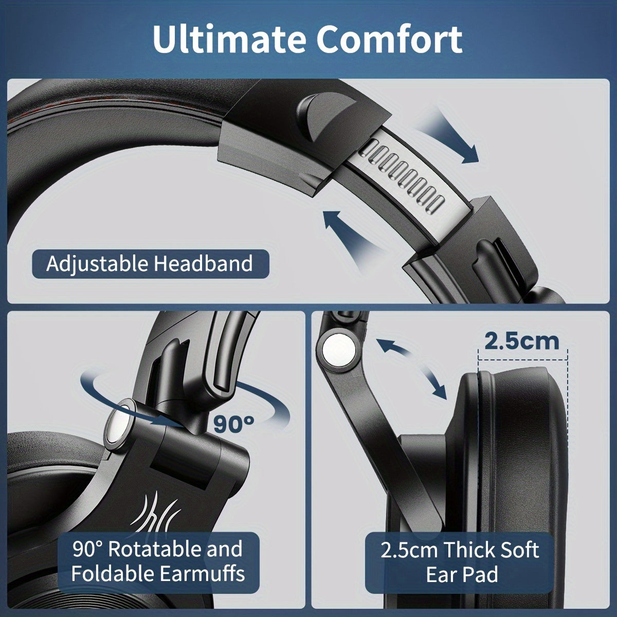 OneOdio A71m Professional Studio & Gaming Headset with Boom Mic - Over-Ear Wired Headphones, Hi-Res Audio, Noise Isolation, Compatible with PC, PS4, Xbox One, Skype, Zoom - Heavy-Duty Build, Detachable Cable, Compatible with