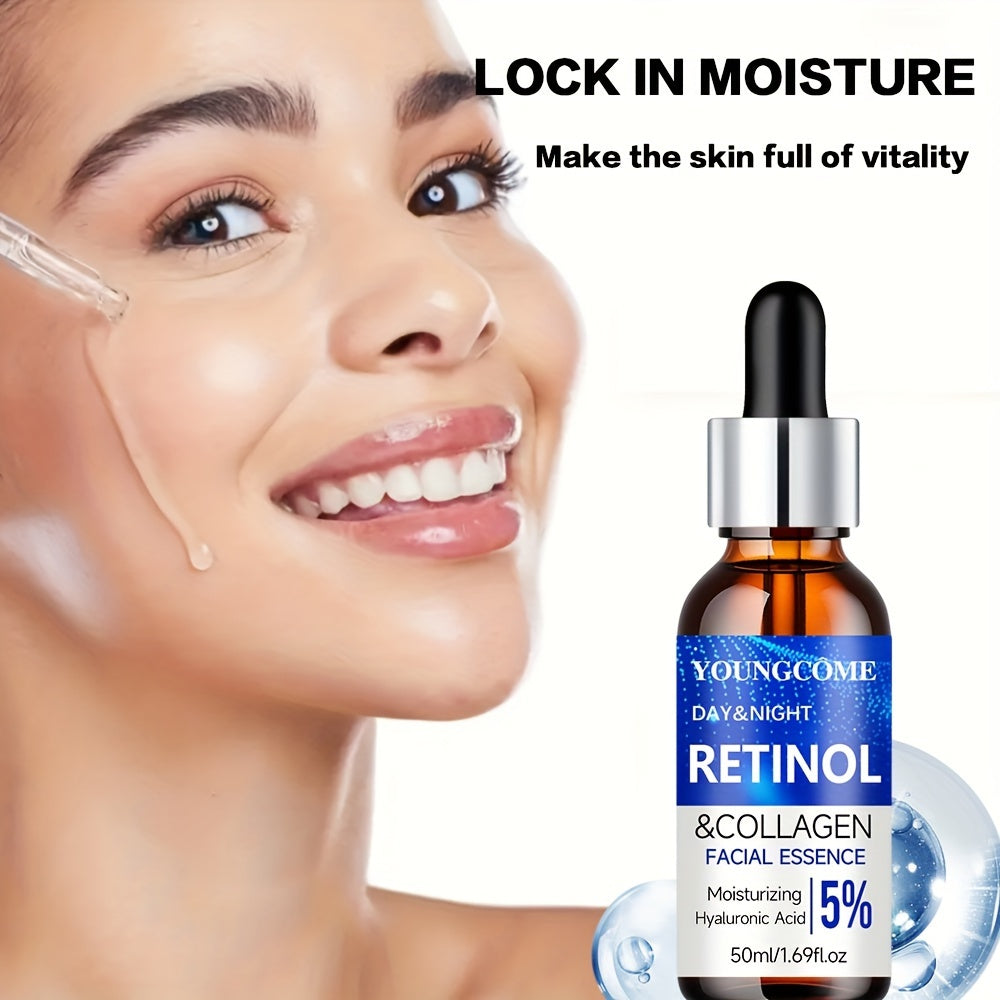YOUNGCOME Retinol & Collagen Firming Cream and Hydrating Serum Set - 50ml Each, Alcohol-Free for All Skin Types, Smooths Wrinkles & Boosts Elasticity