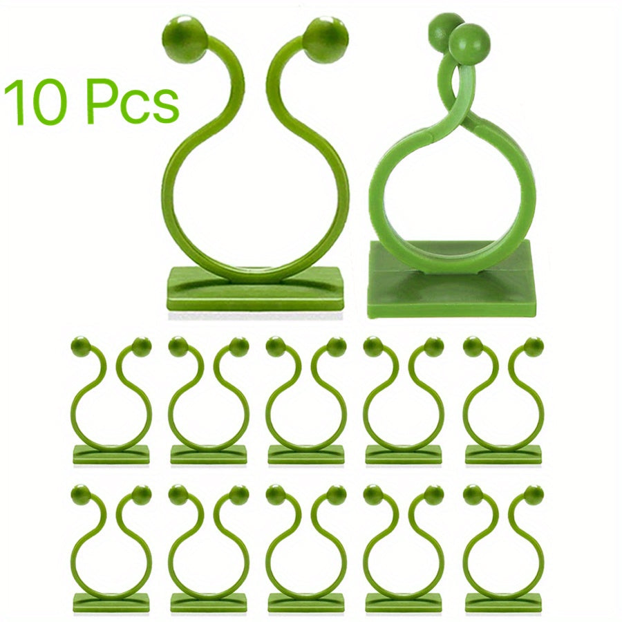 10pcs Plant Climbing Wall Fixture Clips, Self-Adhesive Hook Vines Traction Invisible Holder Supporting Wire Fixing, For Garden Wall Clip, Vines Fixing Clips Self-Adhesive Hook Plant Vine Traction For Indoor Outdoor Decoration