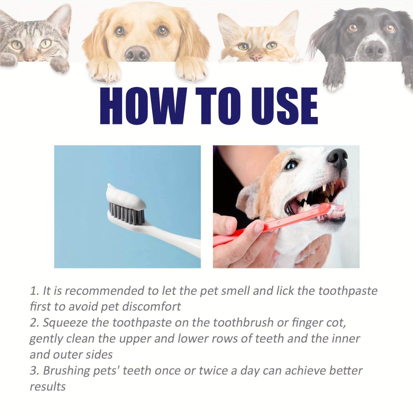 Pet Dog Toothpaste For Dog Cleaning Mouth Odor Tartar Tooth Stain Gum Care Toothpaste, Pet Dental Hygiene Kit
