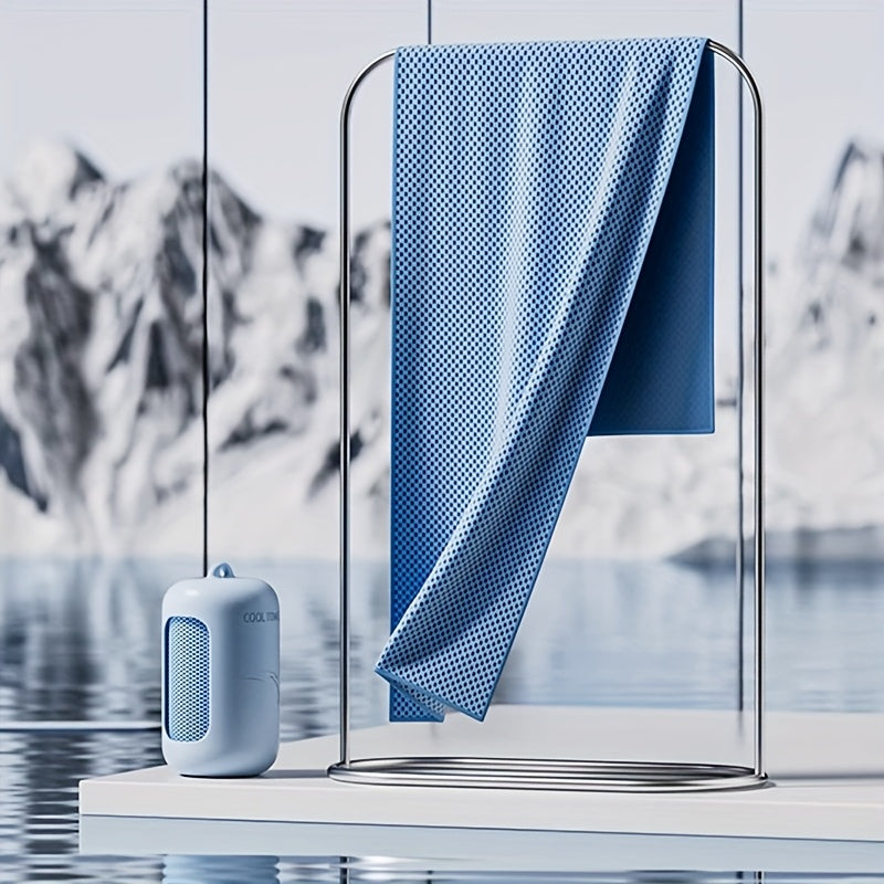 Quick-Dry Cooling Sports Towel for Gym & Workouts - Sweat-Wicking Lightweight Towel with Ergonomic Handle, Machine Washable, Gray - Men & Women, Summer Sports Towel | Ergonomic Design | Quickdry Material, Quick Dry Towel