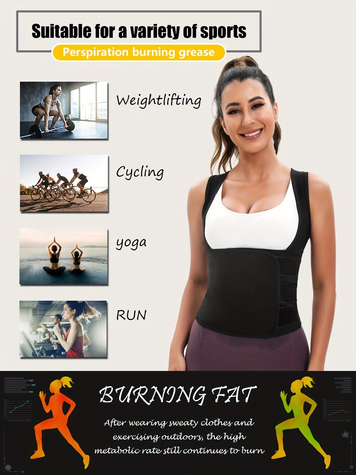 Sweat Sauna Stretchy Sports Vest: Slim Your Waist Instantly With This Body-Shaped Yoga Fitness Workout Waist Trainer For Women's Activewear!