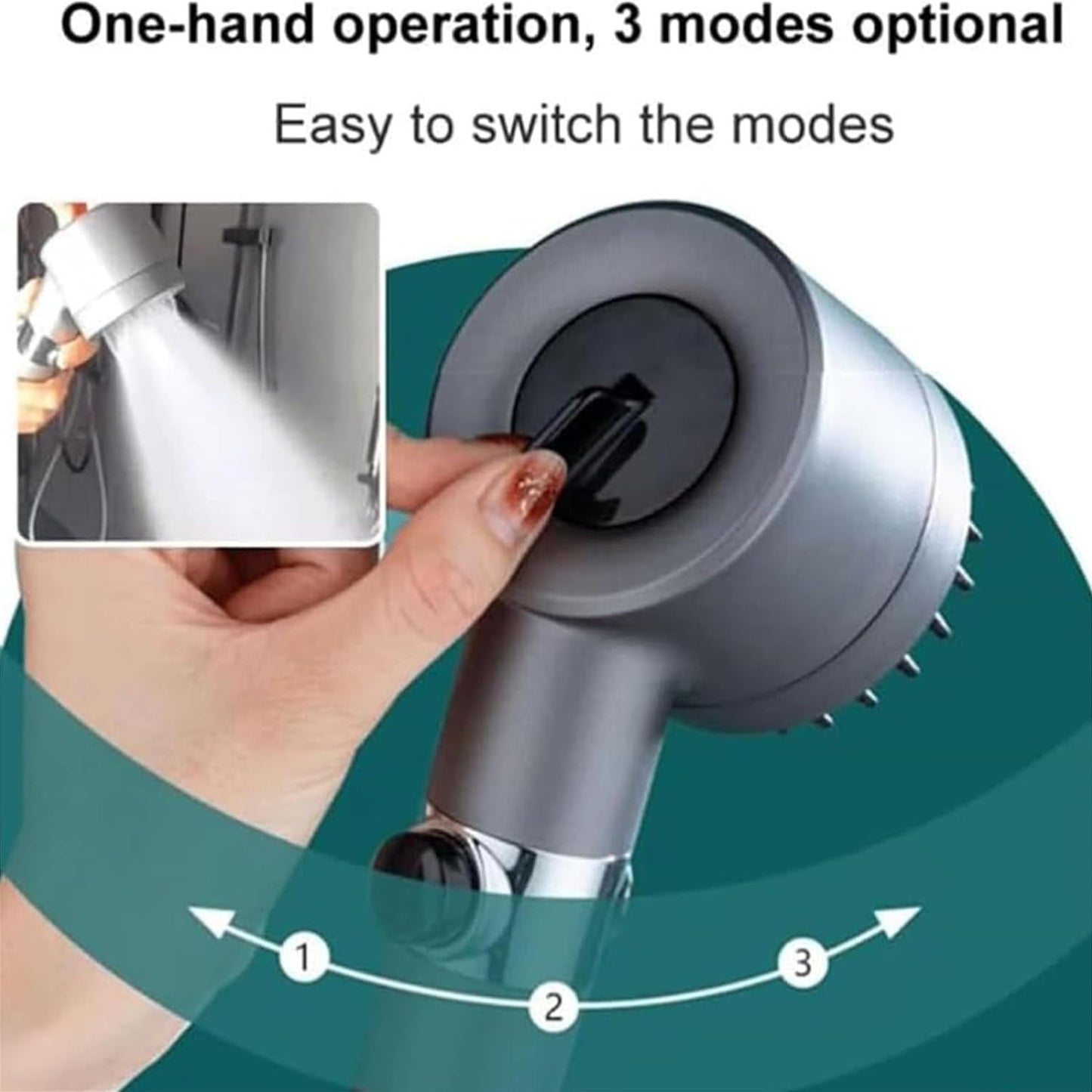1pc Ion Drops Shower Head, 2025 New Iondrops Filtered Shower Head with Handheld Filtered Shower with Hose Adjustable Settings